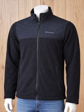Columbia Men's Black Full-Zip Jacket with Chest Yoke